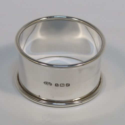 A handsome Sterling Silver three-piece christening set, consisting of a plain round napkin ring, a plain round egg cup, and a plain Old English pattern spoon, all in their original cream satin and black velvet-lined presentation box. This elegant christening set was made by Price and Co.,  of Birmingham in 1933. The dimensions of this fine hand-made silver christening set are length of spoon 11 cms (4.25 inches), diameter of napkin ring 4.5 cms (1.75 inches), and the total weight is approx. 41g (1.3 troy ounces).  