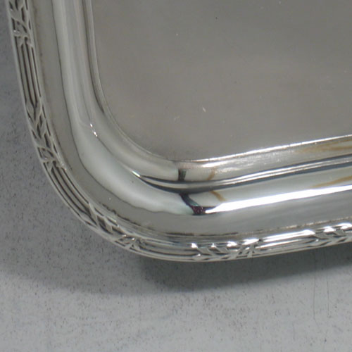    Sterling silver dressing table tray made in Birmingham in 1916. Length 29 cms, width 20 cms.