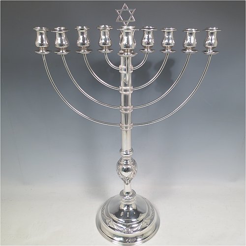 Antique Silver Menorahs