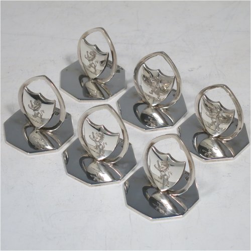 Menu and Place Card Holders in Antique Sterling Silver Bryan Douglas