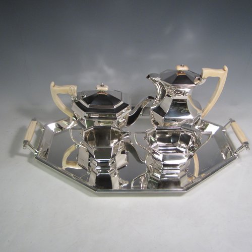 Sterling silver tea on sale set with tray