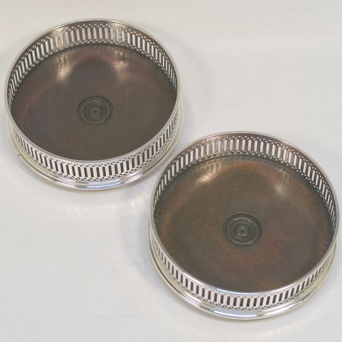 Wine Coasters in Antique Sterling Silver Bryan Douglas Antique